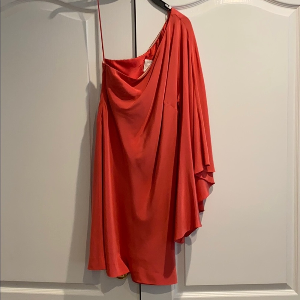 Nicole Miller Studio Silk One Sleeve Dress Sz 4